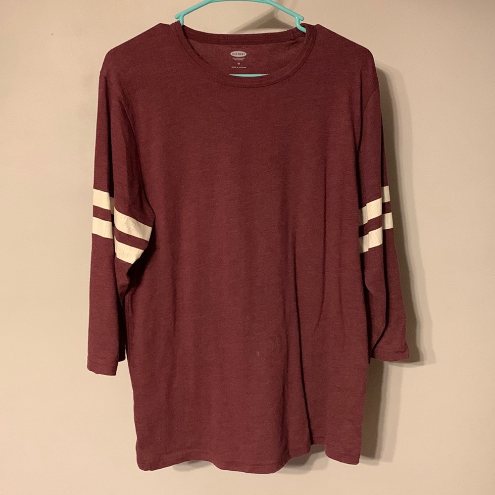 Old Navy Burgundy 3/4 Shirt